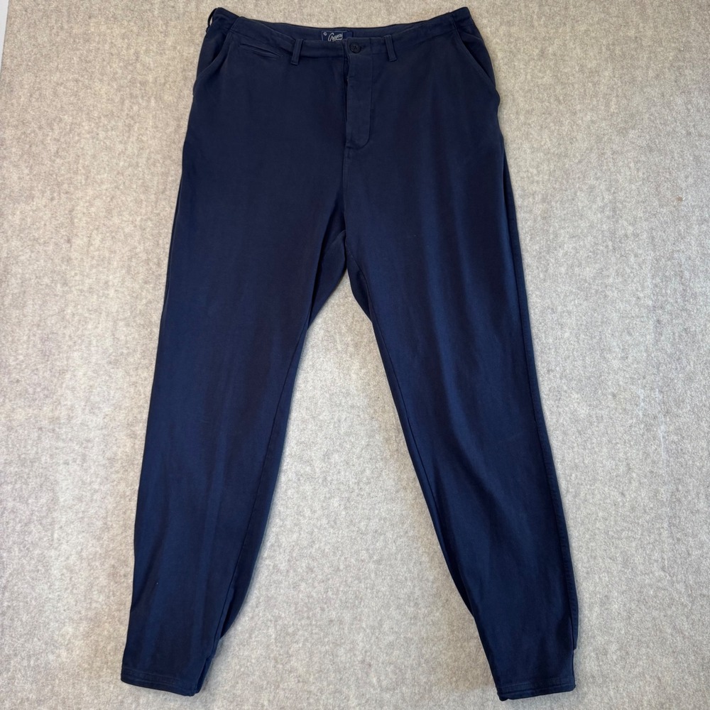 Grayers Elevated Compact Jersey Jogger Mens L Navy Tapered 100% Cotton Pants